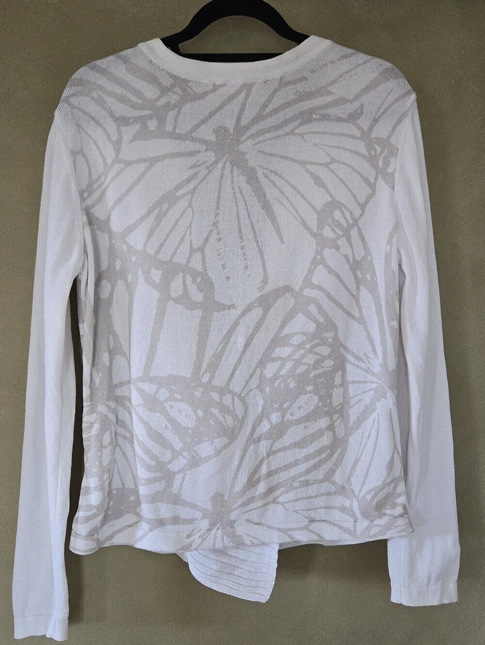 Crisca | White Asymmetrical Zip Knit Cardigan Jacket, Size M - Picture 3 of 8